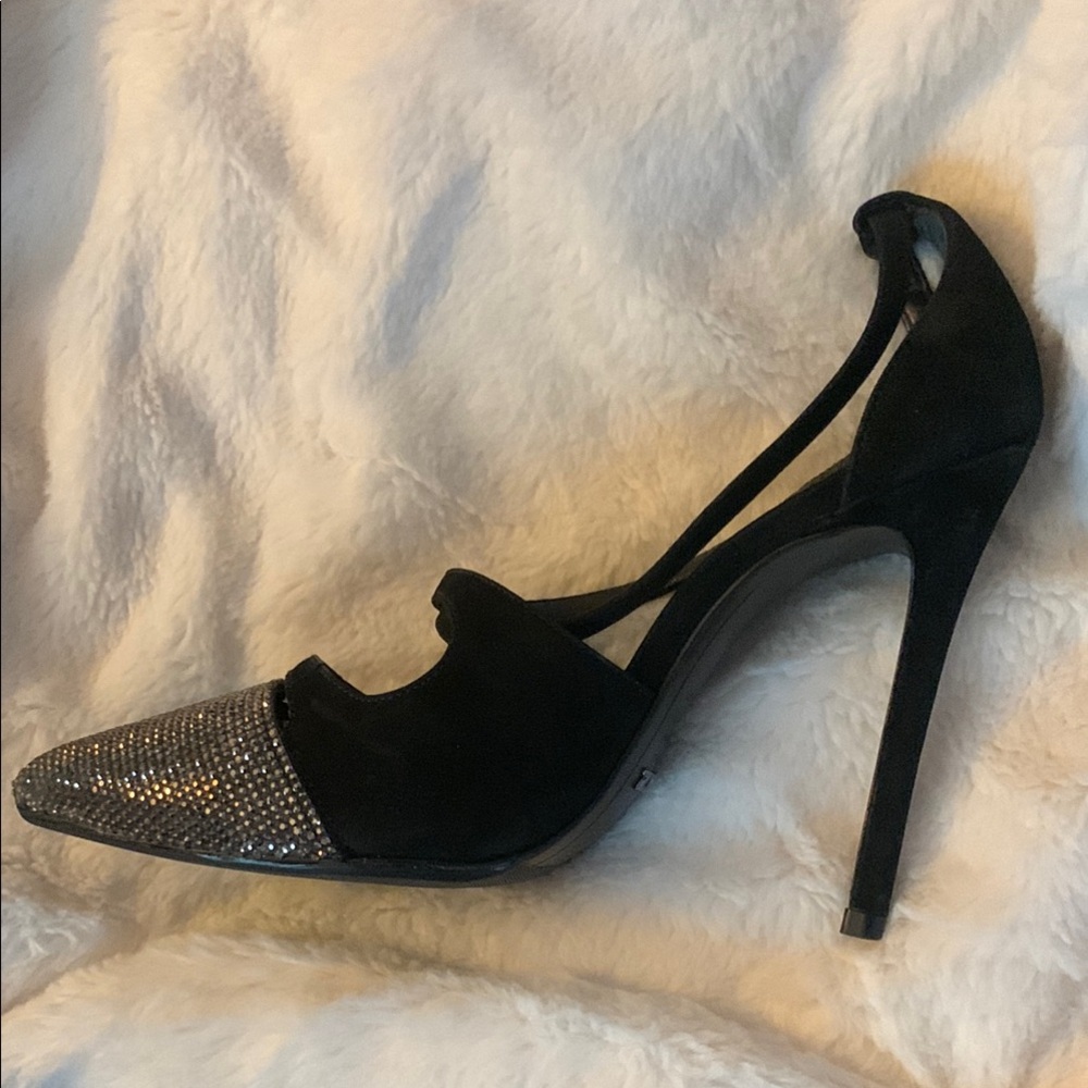 Shultz Elegant Black and Silver Women's Heels